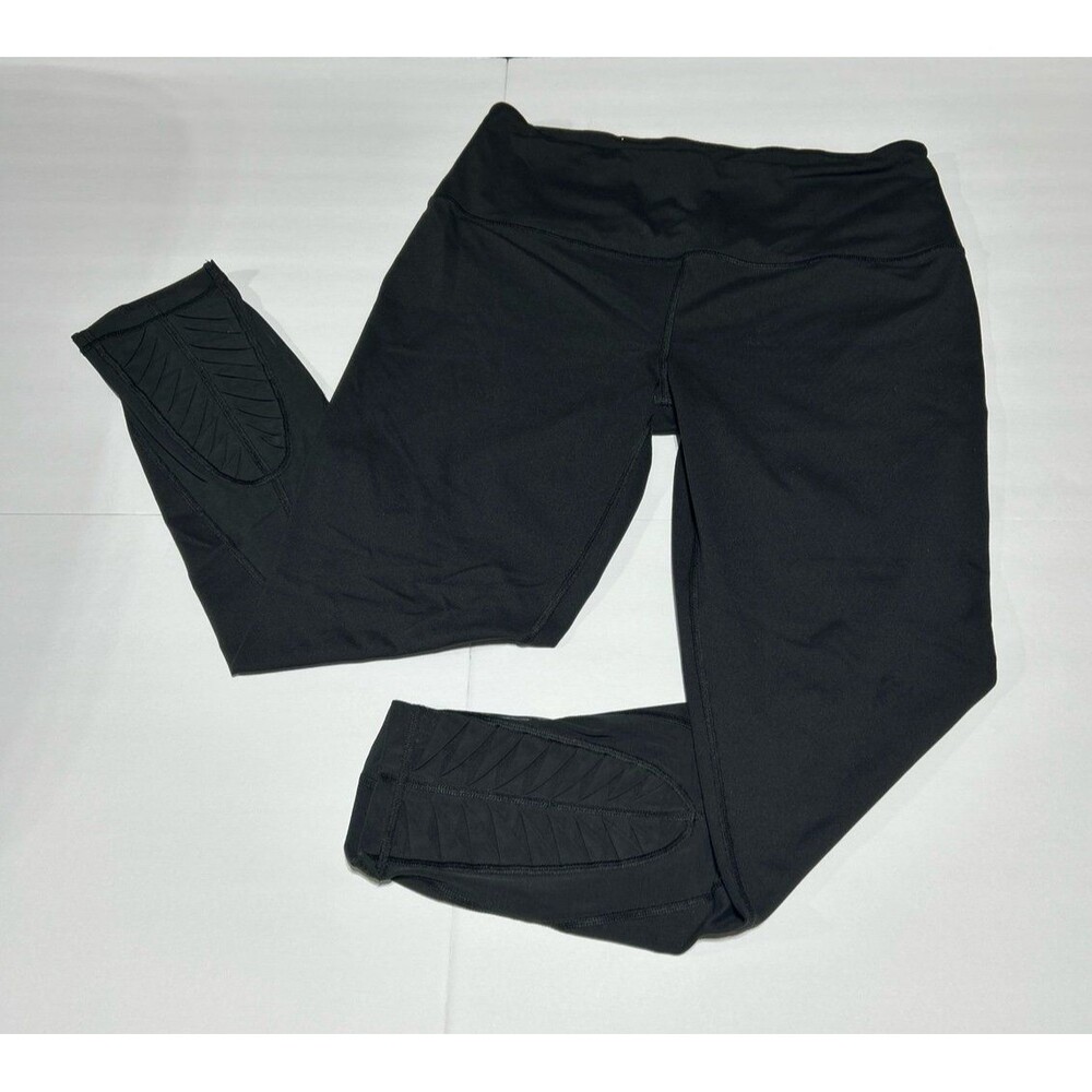 Victoria Sport Women's Large Black Ruched Mesh Performance Leggings